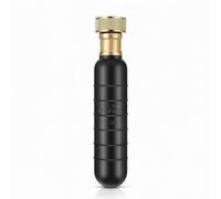 Drain Clog Remover with Ridged Screw Cap for Toilet Auger | Black cylindrical body, gold toned connector, stubborn blockage clearing, kitchen and bath lines, firm grip