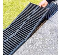 Drain Cover 50 cm Long Trench Drain Cover 4"/ 6"/ 7"/ 8" Width, for Yard, Non Slip Sewer Strainers, Outside Polymer Plastic Rainwater Grate Diverter Grille