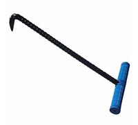 Drain Cover Pry Bar Portable Roller Shutter Door Hooks, T Handle Manhole Cover Lifter for Drain Cover/Sewer Lids, with Blue Anti-Slip Handle, 3/5" Thick(Length-40cm/15.7")