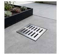 Drain Cover, Square Floor Sewer Cover Square Shower Drain Grating Plate for Basements, Light Wells, Gardens and Courtyards, Anti Clogging, Silver(15x15x2cm/5.9x5.9x0.8in)