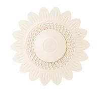 Drain Covers, 5 Inch Silicone Flower Drain Plug Dual-Layer Hair Catcher & Sink Stopper for Bathroom Bathtubs Kitchen Laundry, White