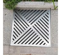 Drain Covers Outdoor, Stainless Steel 304 Gutter Cover Square Catch Drain Grate, Decorative Rainwater Mesh and Trench, Manhole and Garden Drain Cover Rubble Blocker 20cm/8in