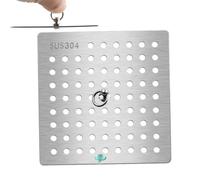 Drain Covers with Handle Ring, Square Shower Drain Protectors for Bathroom, Kitchen, Floor, Outdoor Indoor Drain Guard, Swirl Cover, 1pc(14.5x14.5cm)