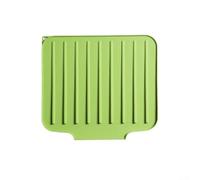 Drain-Focused Silicone Mat for Countertop Dish Drying with Directional Grooves That Guide Water to Sink (Green)