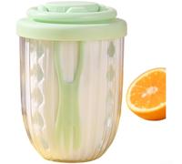 Drain-Friendly Dual Layer Salad Cup Made From Approved PP Plastic, Compact Shape Fits Standard Bags, Drawers, And Refrigerator Shelves(Green Grass)