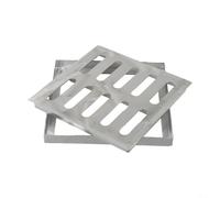 Drain Grate, 150x150x20mm Stainless Steel Drainage Cover for Outdoor Use Channel Grate with Slip-Resistant Finish Fast Water Flow Municipal Roads and Residential Areas(200 * 200 * 20 * 2mm)