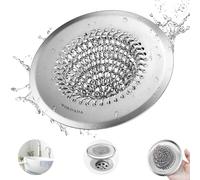 Drain Hair Catcher, Easy Install and Clean Shower Drain Hair Catcher, Clog-Free Shower Drain Cover, 304 Stainless Steel Drain Protector for Shower, Bath, Sink, Bathtub & Laundry(Patented Product)