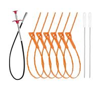 Drain Hair Remover, Snake Hair Clog Remover, 9 x Drain Cleaner Tool, Sink Hair Unklogger, Household Maintenance, Flexible Auger with Adjustable Handle for Household Tape, H