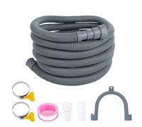 Drain Hose Extension Set,1M/1.5M/2M/2.5M/3M/4M/5M, Universal Dishwasher Hose, Including Hose Connectors and Hose Clamps, for Dishwashers (5M)