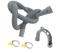 Drain Hose for Washing Machines - Thickened Outlet Pipe for Plumbing, Reinforced Corrugated Tube with Adjustable Steel Clamp & Leak Proof Seal for Laundry Rooms, Basements, Garages and Sheds