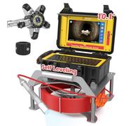 Drain Inspection Camera 30M, Sanyipace Sewer Camera with 10-inch Touch Screen, Wireless Keyboard and HD IP68 Waterproof Pipe Endoscope, Image Self-leveling Drainage with 512HZ Transmitter