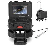 Drain Inspection Camera 50M, Sanyipace Sewer Drainage Camera with Wheels and Retractable Handle, Self-Levelling, Support 512Hz Locator, Meter Counter, Video Audio Record, Speaker,5x Zoom,10" HD Screen