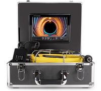 Drain Inspection Camera, Sewer Camera Endoscope with 9 Inch LCD Display Screen & 6 LED Lights, 105 Degrees Lens Angle and 20x Image Zoom, for Plumber and Homeowner (Cable length 15 meters)