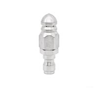 Drain Line Cleaner Nozzle Crafted from Stainless Steel with 1 4 Quick Connect and One Forward Six Backward Spray Orifices