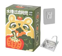 Drain Mesh Bag - 100Pcs Strainer Net, Polyester Fine Filter, Multi-Purpose Waste Collector with Quick Trap System | Easy Diisposable Bags for Home Sinks Floor Drains and Daily Cleaning