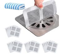 Drain Mesh Cover, Mesh Shower Drain Cover, Drain Mesh Stickers, Disposable Shower Drain Hair Catcher Mesh Stickers for Shower Bathroom, Laundry, Bathtub, Kitchen, Sink (20 Pcs)