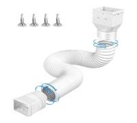 Drain Pipe Rain Gutter Downspout Extensions Flexible Down Spout Drain Extender with 3x4in and 2x3in Connectors Extendable from 21 to 60 Inc(Color 1)