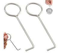 Drain Removal Tool, Lifting Hooks, 2PCS 3.5 Inch Stainless Steel Drain Key for Taking Off Square/Linear Shower Grate, Hair Catcher, Shower Removal Tool