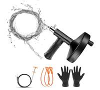 Drain Snake Auger,10M Heavy Duty Plumbers Snake Plumbing Snake Drain Auger, Hair Clog Remover Pipe Snake,Drain Unblocker Tool Shower Drain Unblocker for Kitchen/Bathroom Sink/Bathtub Drain/Toilet