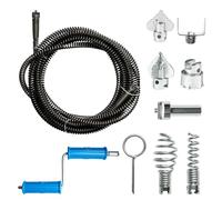 Drain Snake Unblocker 1PC 5M 12mm Pipe Cleaner with 6 Cutting Heads Black