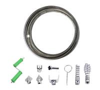 Drain Snake Unblocker, 3M / 6M Drain Auger Spring Spiral Diameter 12 mm, with 6 Pieces Drain Cleaner Cutting Head and 1 Manual Adapters, Sink Unblocker and Drain Unblocker Tool (3M)
