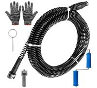 Drain Snake Unblocker 5.5M - Flexible Drainage Rods Drain Snake Unblocker, 10mm Diameter with Electric Drill Adapter and Handle Tool, Spiral Blockage Remover for Sink,Sewer, Bathroom Kitchen Cleaning