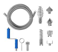 Drain Snake Unblocker 5 m, Spiral Diameter 12 mm, with 6 Pieces Drain Cleaner Cutting Head and 1 Manual Adapters, Sink Unblocker and Drain Unblocker Tool