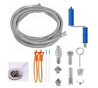 Drain Snake Unblocker Tool, Toilet Unblockers 5m Length, With 8 Pieces Drains Cleaner Cutting Head Manual Adapter Sink and Outdoor Cleaner for Toilets Sinks and Pipe Blockages