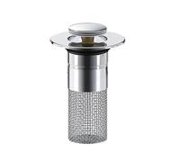 Drain Strainer - 5 cm Sink Plug, Removable Stainless Steel Basket, Bathroom Pop-Up Hair Strainer for Sink Anti-Clogging Strainer Plug Core Universal Replacement Part Accessory Set