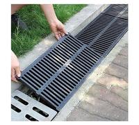 Drain Strainer Grate Cover, Heavy Duty Resin Plastic Cuttable Non-Slip Channel Drain Cover for Driveway and Stormwater Management