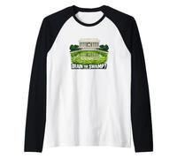 Drain The Swamp Reflecting Pool Political Satire Raglan Baseball Tee