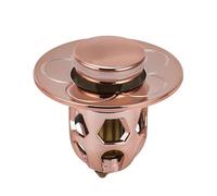 Drain Trap Insert, Bathroom Stainless Steel Pop-Up Bounce Core Basin Drain Filter Hair Catcher Shower Sink Strainer(Rose Gold)