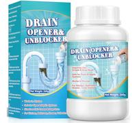 Drain Unblocker, Outdoor Toilet Unblocker Drains Cleaner Powder, 260g Heavy Duty Drain Cleaner for Kitchen Sink, Toilet, Shower, Sink for Hair, Grease and Food Clogs (White)