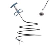 Drain Unblocker - Steel Coil Spring Flexible 4 Claw Spiral Tool Heavy Duty Drain Unblocker for Sink Sewer Line Built-in Manual Piston Handle | Cooking Pliers
