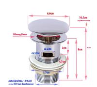 Drain Valve Drain Expiration Push Up, Pop Basin With Run Over Push1