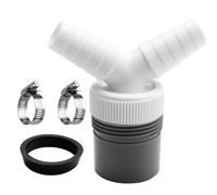 Drain Y Connection Adaptor for Dishwasher and Washing Machine,0.75"-0.95" Double Pipe Thread Y Adapter for Hose Diameter 40 mm Input with Hose Clamp for Dishwasher Tumble Washing Machine