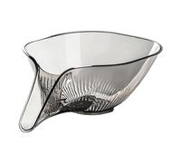 Drainage Basket Funnel, Multifunctional Plastic Draining Bowl, Kitchen Plastic Drainer Food Basket, Strainer Basket with Funnel for Washing Vegetable Fruit (1Pcs, Gray)