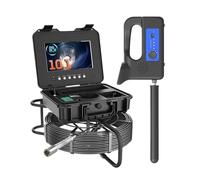 Drainage Camera Sewer Pipe Inspection Camera With 512Hz Locator 5/7MM Cable DVR For 10" IPS 1080P 10-100M Drain(20m,7mm Fiberglass Cable)