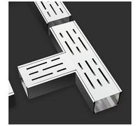 Drainage Channel Drain Covers Outdoor 304 Stainless Steel Drain Channel，Narrow Channels Drains Grate for MINI Gutter For Balcony Garden Patio Driveway(T,H8*W4CM/H3.15*W1.57IN)