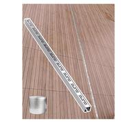 Drainage Channel, Extra Narrow Drainage Trench With Waterproof Band, Stainless Steel Drain Set For Outdoor Use With Narrow Gutters, Gully Grate For Driveway On The House Side With Patio(5x10x100cm)