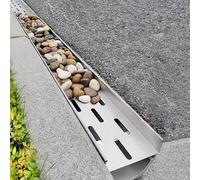 Drainage channel Stainless Steel Trench Drain KitResin Channel Drainage System with Metal Grate for Garden & Courtyard 100x15x6cm (39.4x5.9x2.4in)