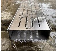 Drainage Channels and Grating, Channel Drain Outside Trench Kit, Metal Sewer Gutter with Removable Grate, Narrow Trough(100x15x4cm/39.4x5.9x2in)