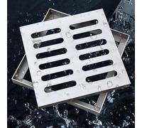 Drainage Covers Sewer Grates Grid for Rainwater Management, Square Gully Grid Channel Grate for Yard, Patio, and Commercial Use