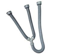 Drainage Hose 3-Way Double Ended Wash Basin Sewer Drain Pipe 12x12x27 inch (30x30x70cm) (2 Female Nut Connection)