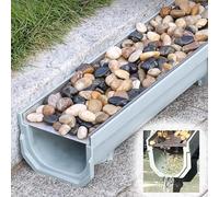Drainage Kit for Paver Patio - Sewer Grate Drain Strainers, 8in Trench Channel Drains, Rainwater French Drain, Top Cover Pebbles