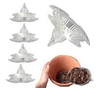 Drainage Net - 5 Piece Planter Bottom Grid, Breathable Cone Net Pad, Practical Gardening Tool for Bonsai, Heavy Duty, Wear-Resistant Material, Structural Geometry, Perfect for a Healthy Pf