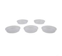 Drainage Orchid Pots in Clear Plastic for Indoor Root Monitoring and Moisture Regulation 17 cm Upper Diameter Set of 5 (B)
