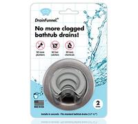 DrainFunnel Bathtub Drain Funnel for Hair Clog Prevention, 2 Size Pack 1.3"-1.7" Tub Drains (Gray)
