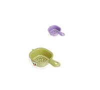 Draining Basket, Kitchen Dual Layer Draining Basket with Handle with Handle, Lock Design, for Washing Various Fruits Vegetables (White,2 Pcs)