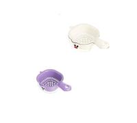 Draining Basket, Kitchen Dual Layer Draining Basket with Handle with Handle, Lock Design, for Washing Various Fruits Vegetables (White,2 Pcs)
